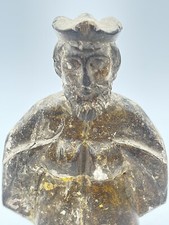 Polychrome Wood Statue of Saint Kneeling Late XVII