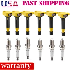 6 Pack Ignition Coils and Iridium Spark Plugs For Honda Pilot Odyssey Saturn Vue