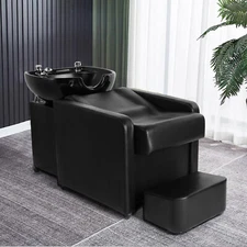 Artist Hand Backwash Unit Ceramic Bowl Sink Barber Chair Shampoo BeautySpa Salon