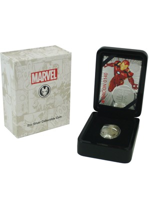SPIDER MAN MASK Marvel 2 Oz Silver Coin 5$ Fiji 2019