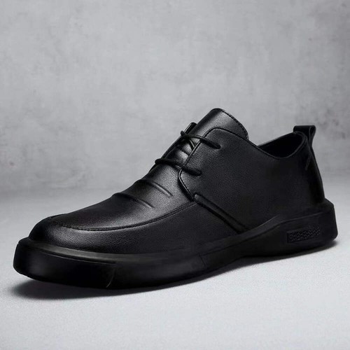 Men's Leather Shoes Business Casual Slip-on Dress Shoes Daily Wear Round Toe Fla - 第 3/12 張圖片