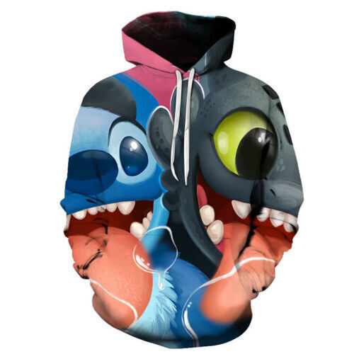 Felpa con cappuccio 3D donna ragazza Lilo & Stitch maglione maglione regalo - Foto 63 di 75