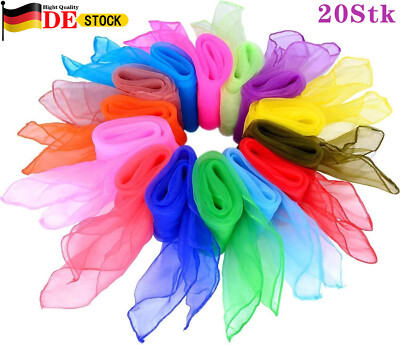 20x Chiffontücher Jongliertücher Rhythmiktücher Deko Kinder Tanztücher Schule
