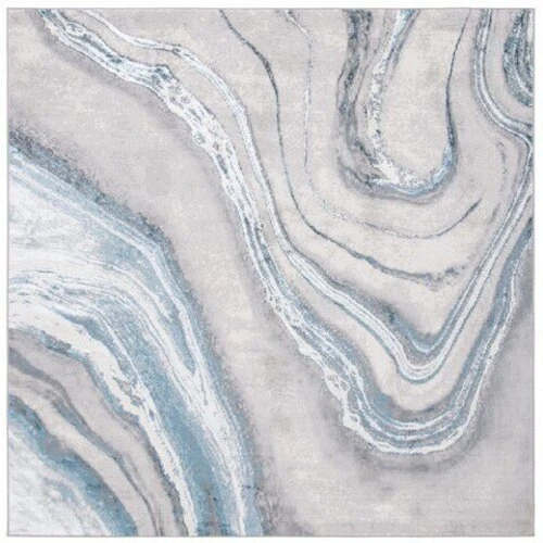Contemporary Modern Abstract Gray Blue Polyester Area Rug **FREE SHIPPING** - Picture 14 of 25