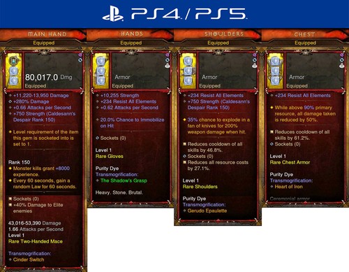 Diablo 3 RoS PS4/PS5 Softcore | Ancient Modded Crusader Set - Picture 3 of 5