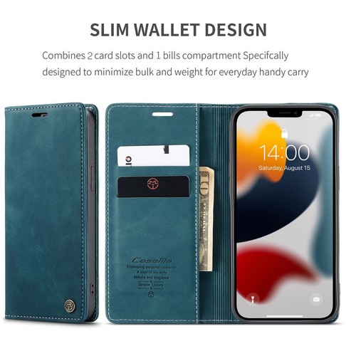 Etui Komórka Ochrona do Apple iPhone 13 Pro Max Case Flip Cover Pokrowiec Etui Niebieskie - Zdjęcie 3 z 8