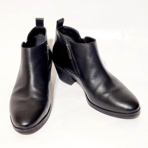 Vionic Cecily Ankle Boots Black Leather Zip Block Heel Waterproof Wms 9US 40EU - Picture 10 of 21