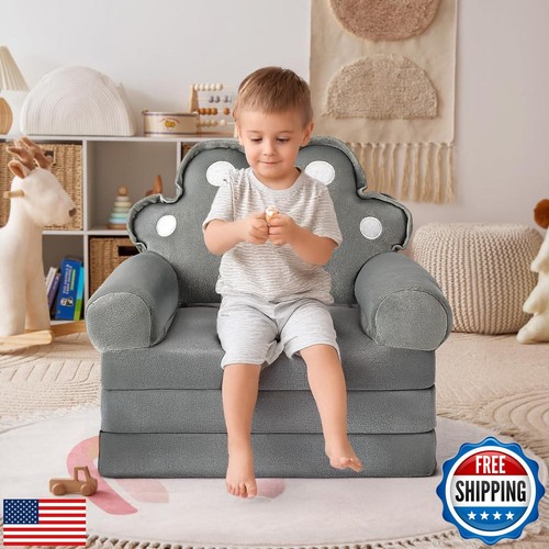 Kids Sofa Comfy, Adorable Animal Toddler Chair, Foldable Kids Couch with Remo - Picture 2 of 5