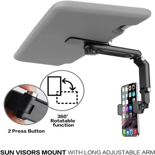 360° Sun Visor Phone Holder – Universal Car Mount for iPhone & Android - 第 2/8 張圖片