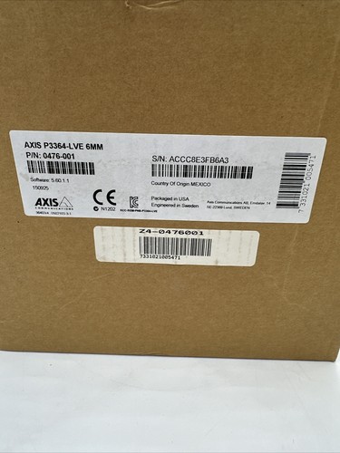 Axis P3364-LVE 6MM Fixed Dome Network Camera Indoor Outdoor - OPEN BOX- NEW - Picture 6 of 9