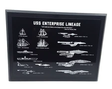Star Trek USS Enterprise Lineage Engraved Blueprint Hanging Wall Art