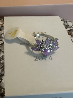 Bomb Party RBP6563 Now Lets Begin Lab Created Iris Ice Crystal Rhodium Size 7