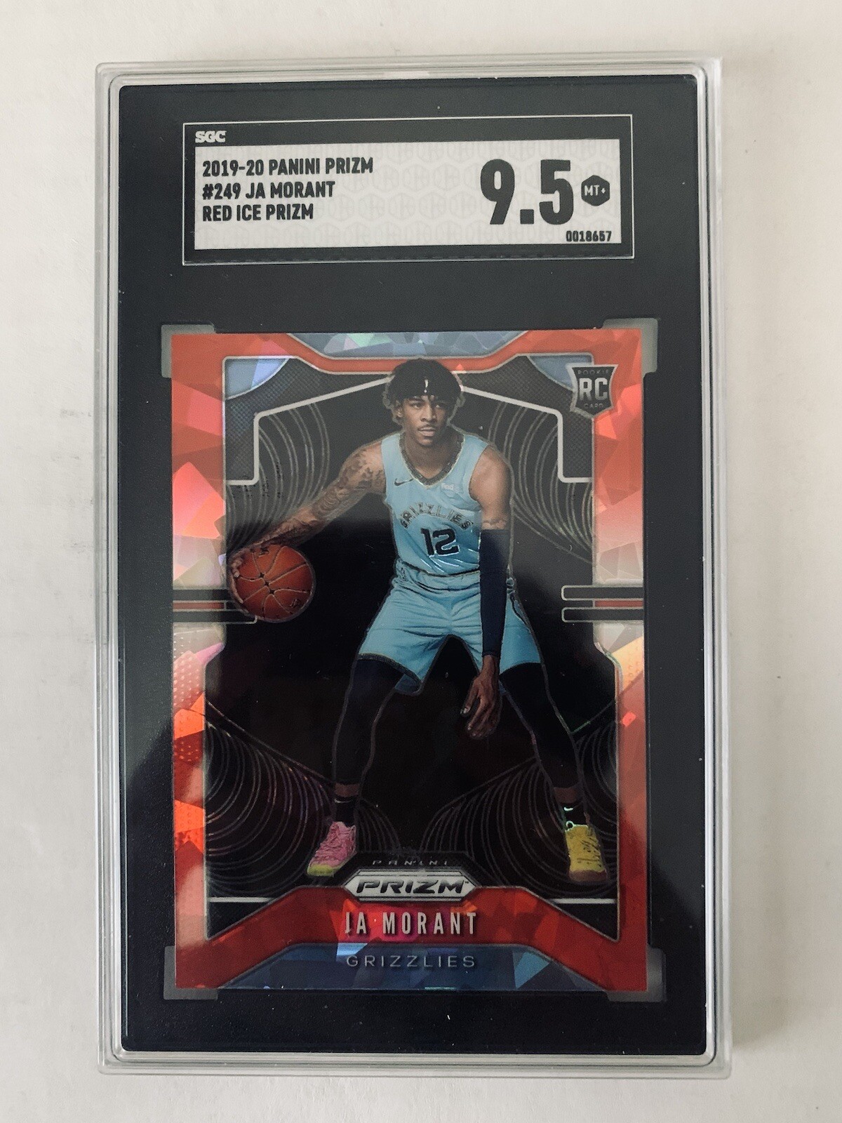 JA MORANT 2019-20 Panini Prizm 249 Red Ice RC Rookie Card SGC 9.5 MT+