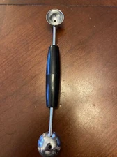 Vintage EKCO USA Melon Baller Black Handle Double Headed  3/4" 1 1/4" Ball Scoop