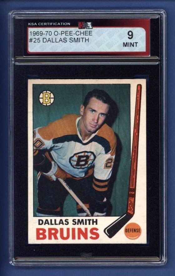 1969-70 O-Pee-Chee #25 DALLAS SMITH KSA 9 MINT Boston Bruins *CENTERED*
