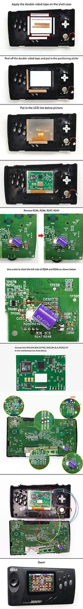 HD IPS LCD RGB Board V3.5 With OSD For Sega Nomad – 640x480 Screen Upgrade