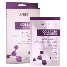 AZURE Collagen & Hyaluronic Acid Anti Aging Under Eye Pads-5 Pairs