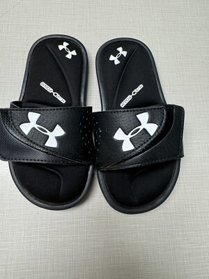 Under Armour Ignite Vi Sl Slide Sandal Black White 4D Foam  display picture 1