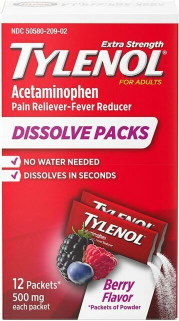 Extra Strength Dissolve Packs for Adult Pain & Fever Relief