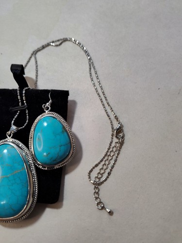 Collana e orecchini turchese 18" - Foto 4 di 9