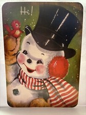 Christmas Wall Decor Holiday Vintage Style Die Cut Cardboard 5 X 7