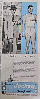 1953 Jockey men's underwear Look and feel at ease vintage fashion ad 
