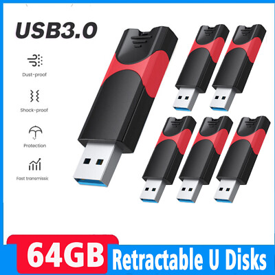 Wholesale 64GB USB 3.0 Flash Drive USB Memory Stick Push Retractable Thumb Drive