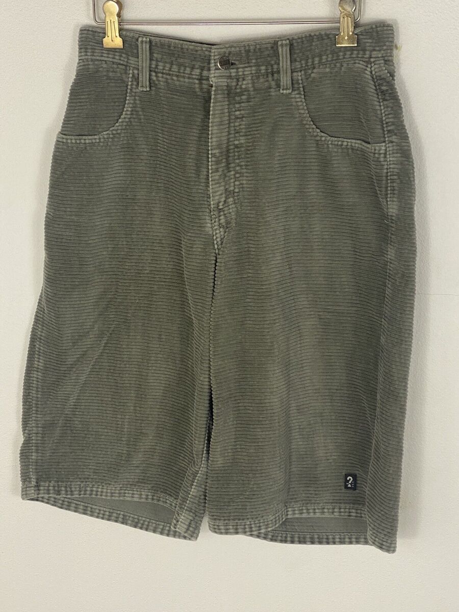 Guess Vintage Shorts Mens 28 Corduroy Solid Green/Gray Baggy Guess Vintage Shorts Mens 28 Corduroy Solid Green/Gray Baggy