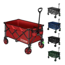VIVOSUN Garden Carts Heavy-Duty Yard Wagon Cart Steel Lawn Utility Cart 220LB