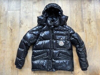 MONCLER K2 Mountaineering Ski Down Puffer Jacket Big Logo Badge L Blk  Maya UK
