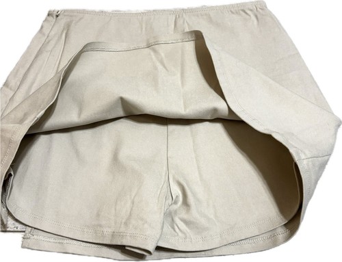 Bodycon donna Wild Fable piccolo vita alta mini skort bianco sporco beige 14"L nuovo con etichette - Foto 6 di 7