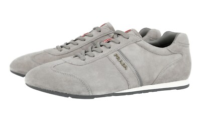 PRADA Wildleder Sneaker - 4E2778 - Acciaio Grau LINEA ROSSA - NEU
