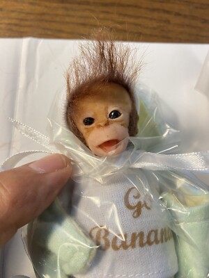 Ashton Drake Realistic Monkey  Go Bananas  Unopened & Retired Doll w/COA