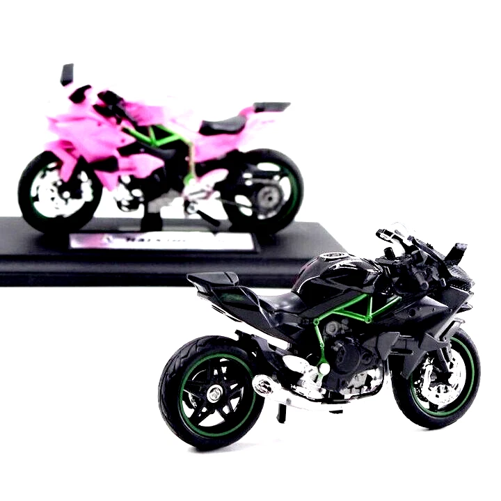 Escala 1:18 Kawasaki Ninja H2R Modelo de Motocicleta Diecast Aleación Bicicleta Juguete CAJA Rosa Foto 3 de 4