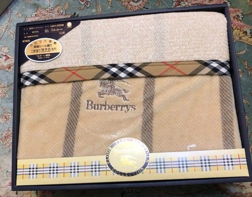 Burberrys check Summer Blanket logo color Beige 100% cotton 140×200cm unisex - Afbeelding 1 van 5