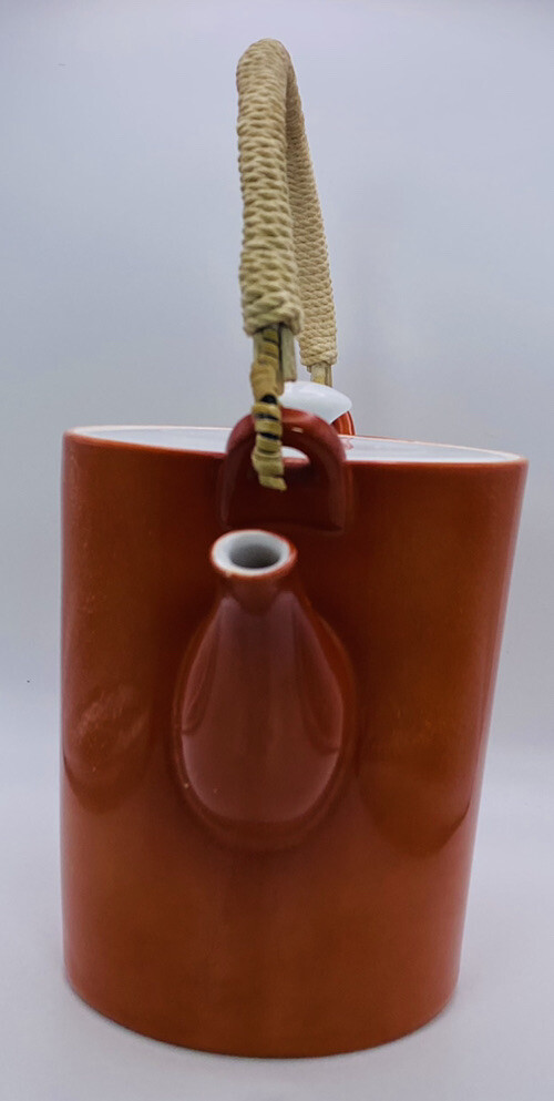 Kenji Fujita for Freeman Lederman Teapot Orange Ceramic w/ Rope