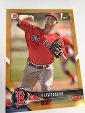2018 Bowman Paper Prospects Jumbo 5x7 Travis Lakins Red Sox BP139 Gold 01/10