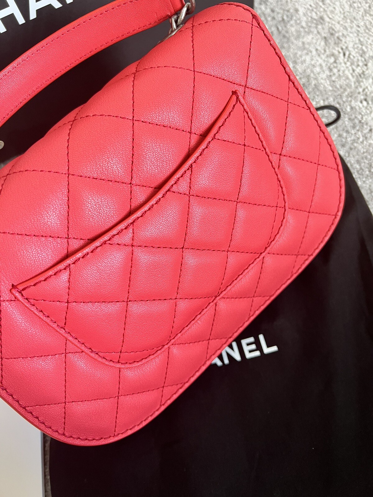 Chanel Quilted Double Flap | Crossbody Bag | Coral Pink | Silver Hardware image 3