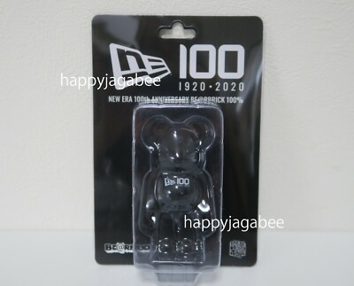 New Era × MEDICOM TOY 100th Anniversary BEARBRICK 100% Black New | eBay