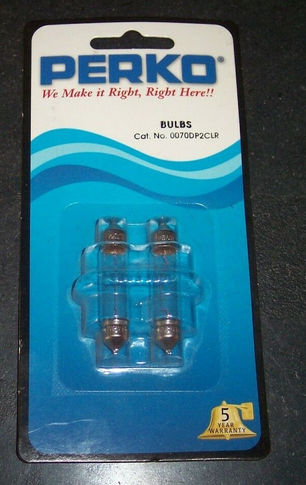 PERKO 0070DP0CLR Festoon BulbDouble Ended 12v 12w 15/8" SET OF 2