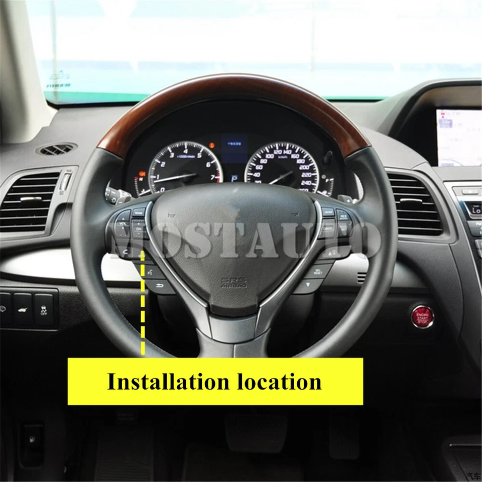 Cubierta de cuadro de botón de volante de fibra de carbono ABS 2013-2017 para Acura RDX ABS Foto 3 de 3