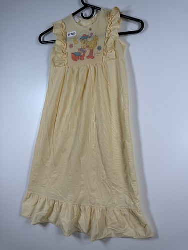 Vtg Sesame Street Kids Girls Sleeveless Ruffled Trim Dress Yellow Sz 4 12x31.5 - Picture 2 of 12