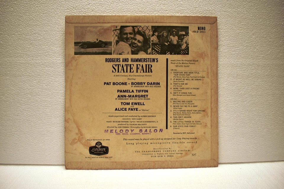 Rodgers & Hammerstein's State Fair LP Soundtrack 1962 London Records Mono Rare - Image 2 of 4