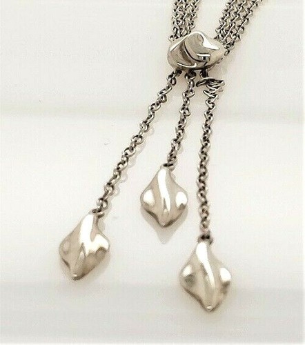 Three Leaf Lariat pendant necklace 