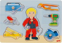 Steckpuzzle Handwerker Werkzeug Setzpuzzle Kinderpuzzle Einlegepuzzle Ab 1 Jahr