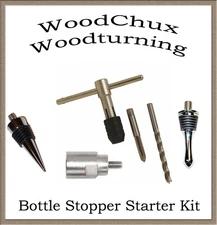 Bottle Stopper Starter Kit Chuck Tap 10 Cone 10 Teardrop Triple Chrome Plated