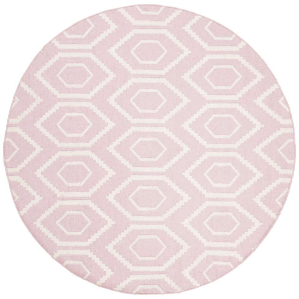 SAFAVIEH Dhurries DHU556C Handwoven Pink / Ivory Rug - Image 4 of 4