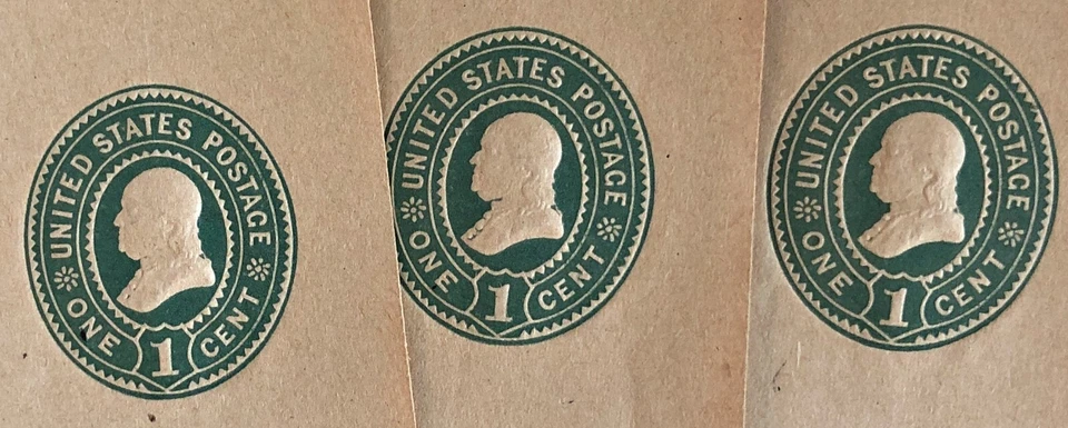 U.S.Scott #W357 MNH  Wmk. UN Folded Unglazed Manila Entire Wrapper (LOT of 5) - Image 2 of 3