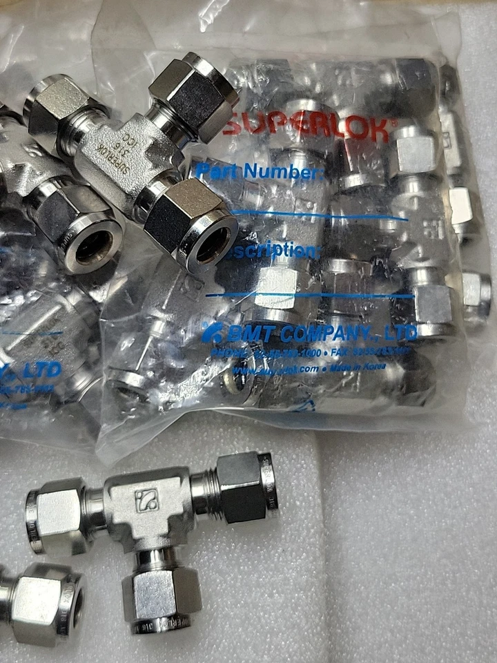 Superlok 3/8" Tubo OD 316SS Union Tee Fitting SS-CH-D6D6-1 Gran Lote De 26 Nuevo Foto 3 de 3