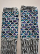 Women's Handmade Crochet/Knit Mosaic Fingerless/Texting Gloves